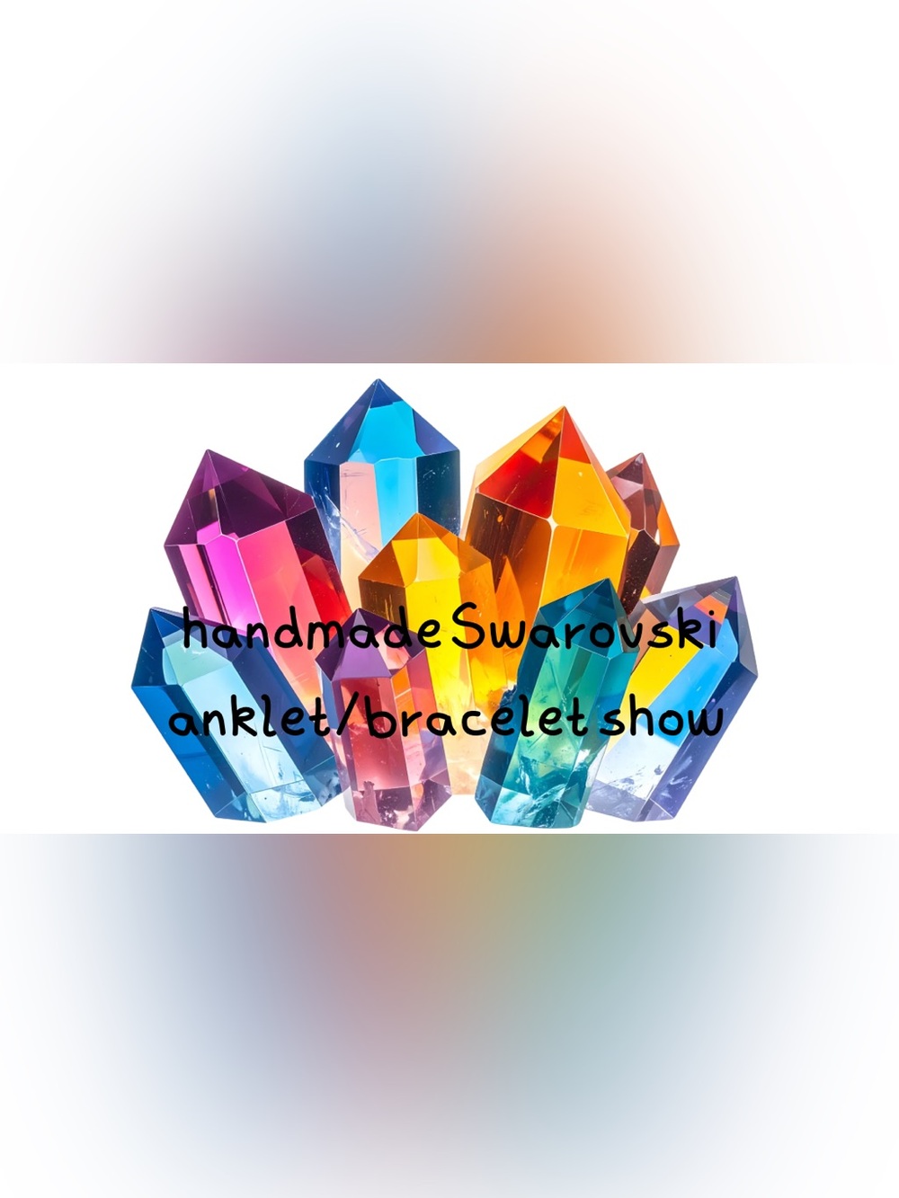 Sarah is live handmade Swarovski anklet bracelet show